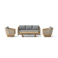 SET - 338 Catania 4 - Piece Teak & Wicker Deep Seating Set with Swivel Chairs