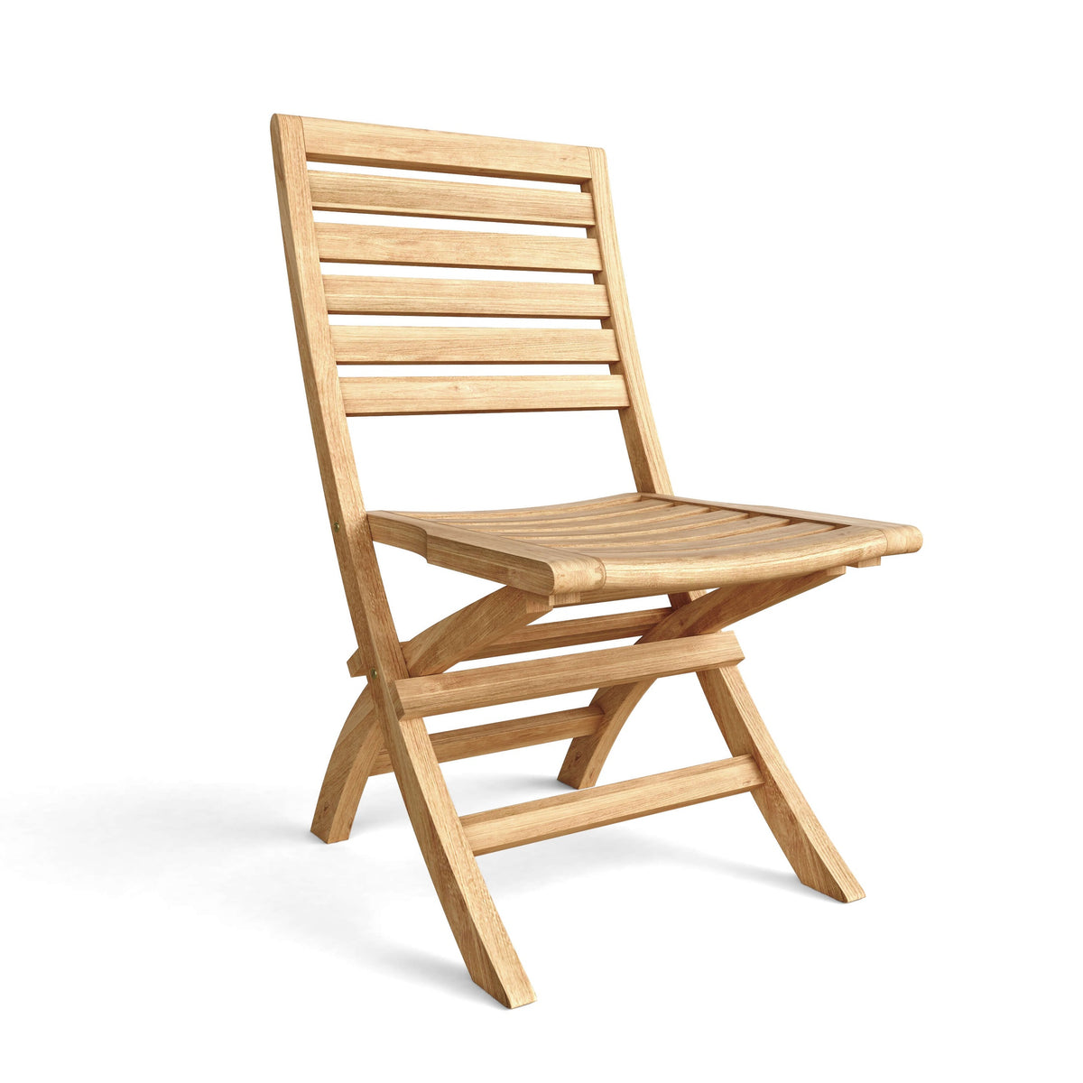 Wooden folding chair on a white background