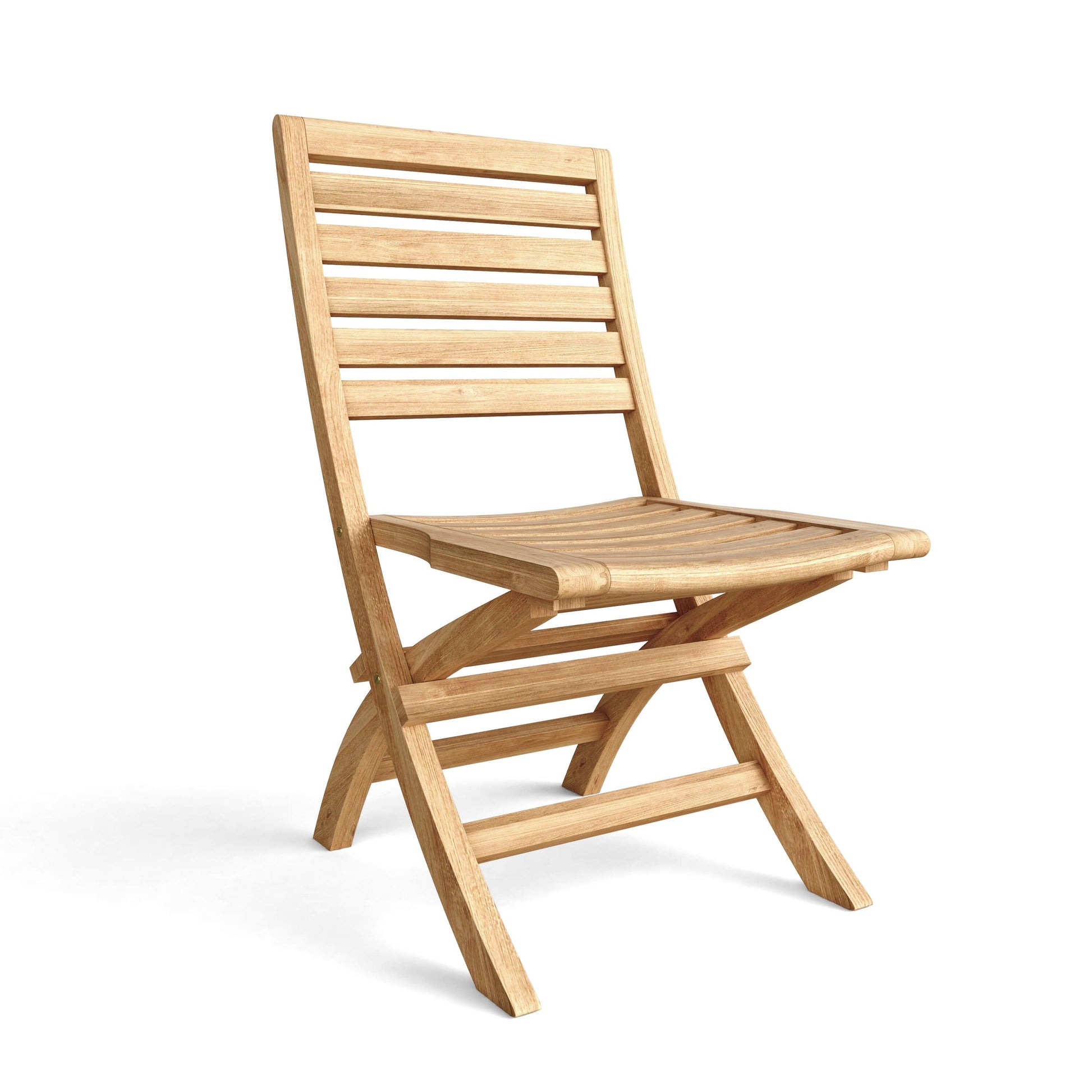 Wooden folding chair on a white background