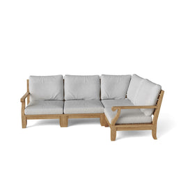 Riviera Luxe 4-Piece Modular Set - Premium Teak Deep Seating with Sunbrella Cushions