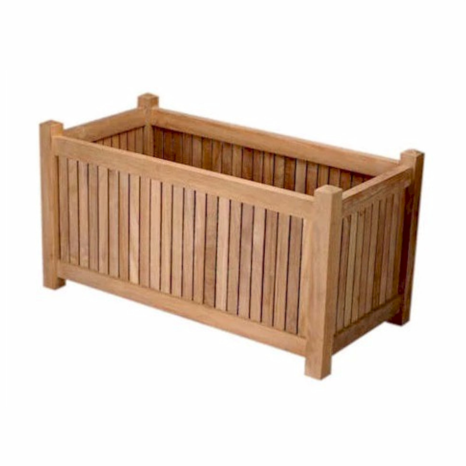Wooden planter box on a white background