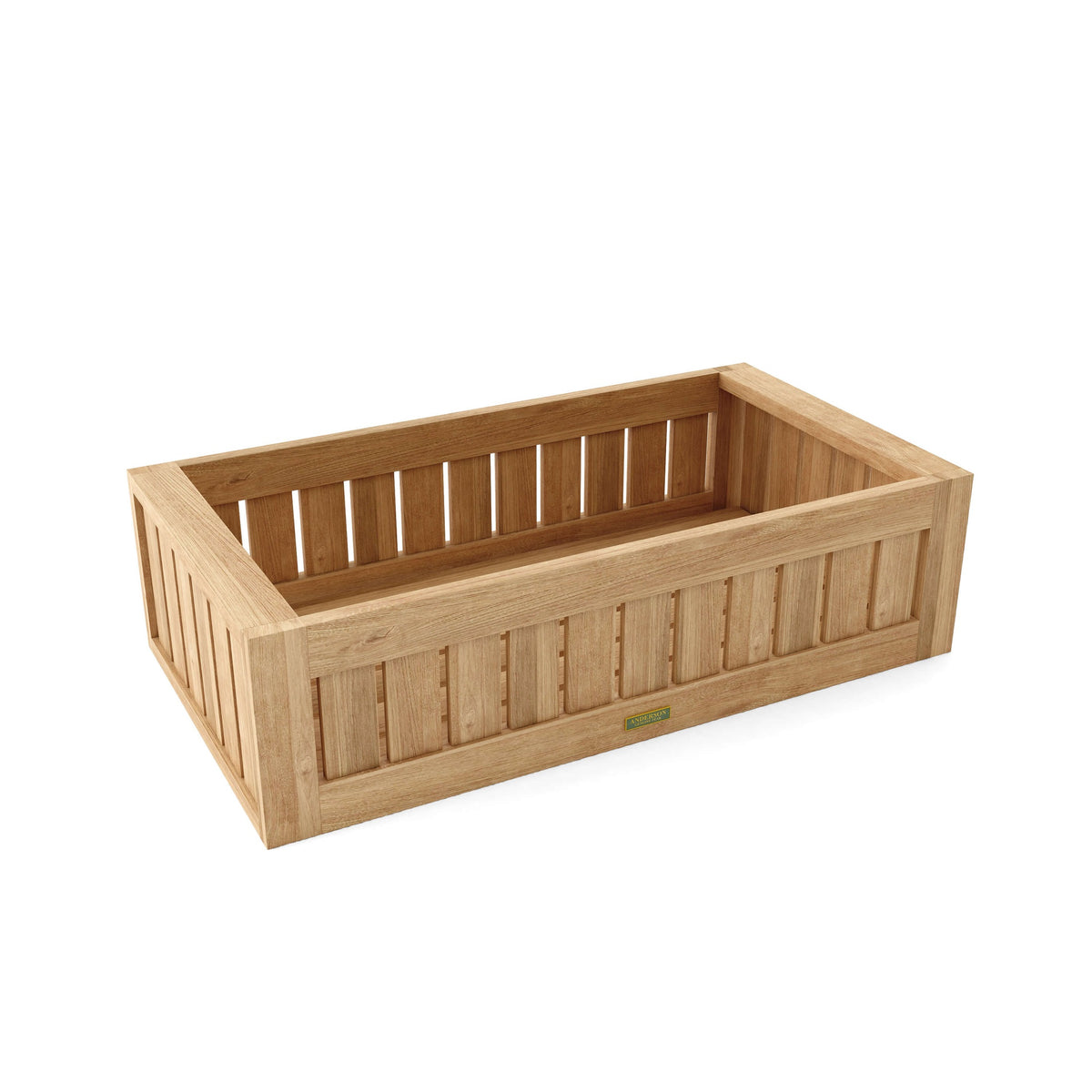 Wooden planter box on a white background