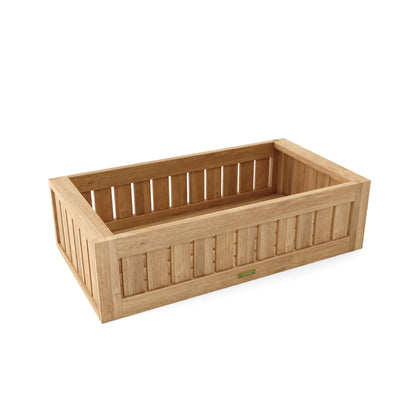 Wooden planter box on a white background