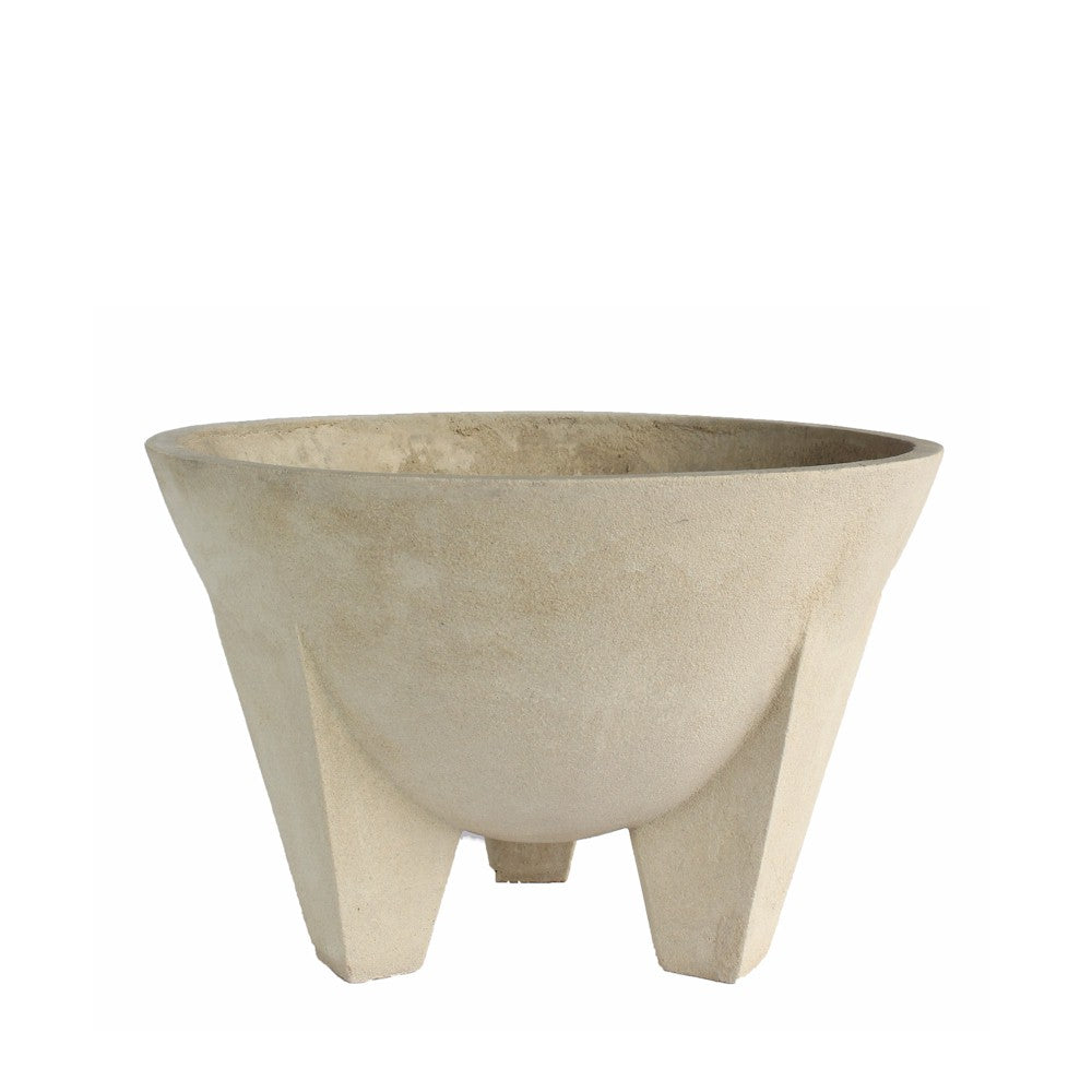 Beige ceramic bowl on a white background