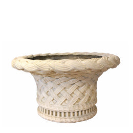 Victoria Planter - Woven Design Cast Limestone Pot for Large Topiary