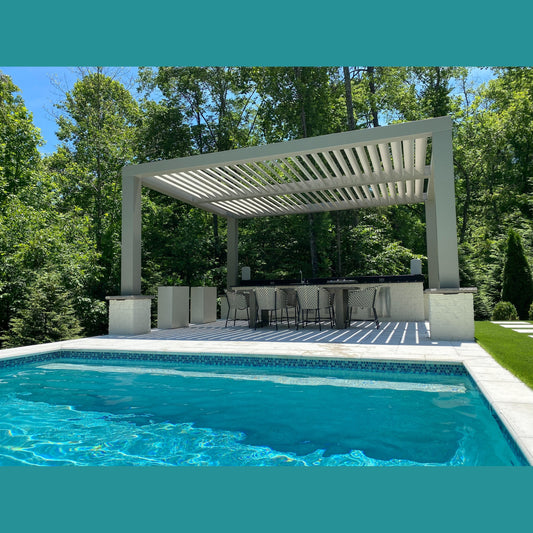 BetterPatio Solace Series Customizable Fiberglass Pergola - PPP Zorda lifestyle outdoor view
