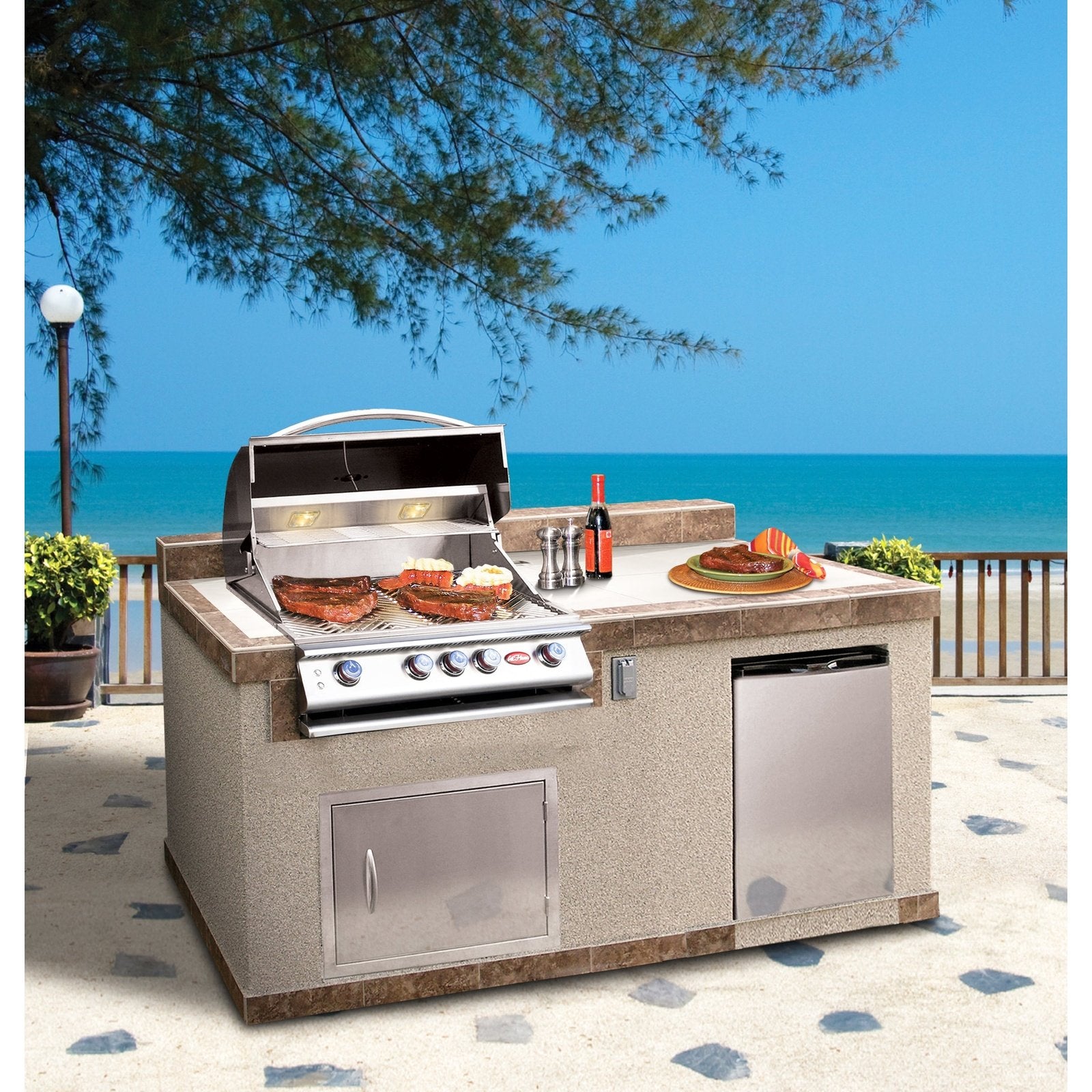 Cal Flame Customizable 6 Foot BBQ Island Pavilion PV6004