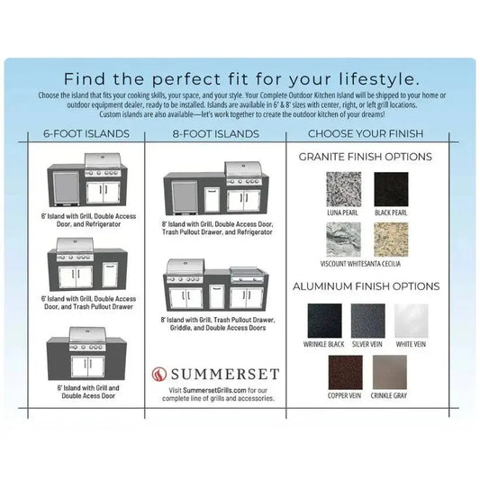 8-Foot Outdoor Kitchen Island with Grill, Griddle & Storage | BetterPatio // BetterPatio.com