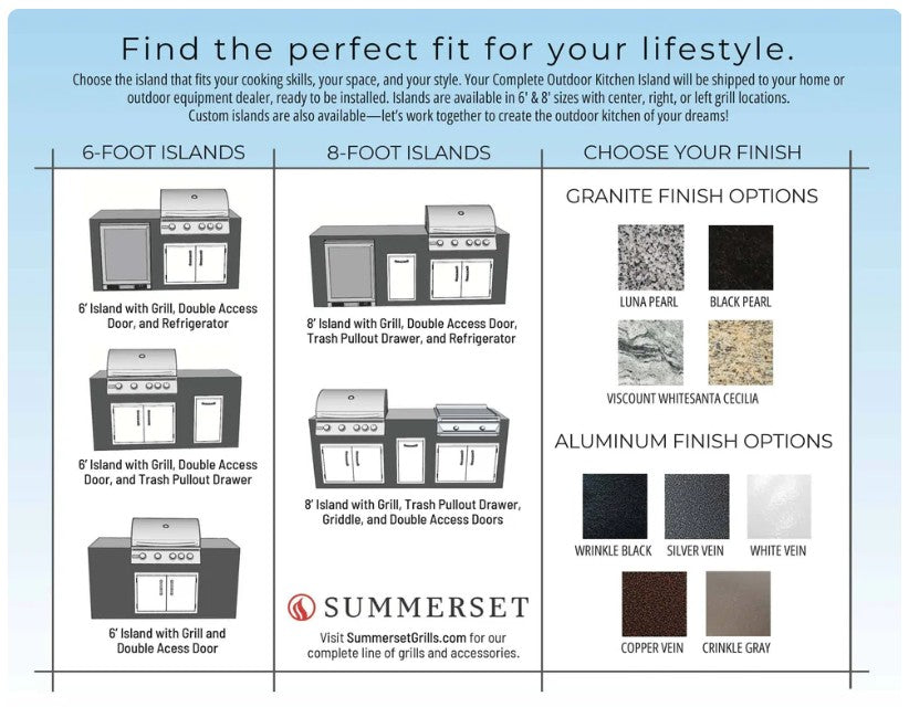 Summerset Peachtree COKI 2.0 6 ft. Outdoor Kitchen Islands COPI6-3 - (R,L)