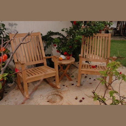 Del-Amo Bahama 3-Pc Teak Rocking Chair & Folding Side Table Set | BetterPatio // BetterPatio.com