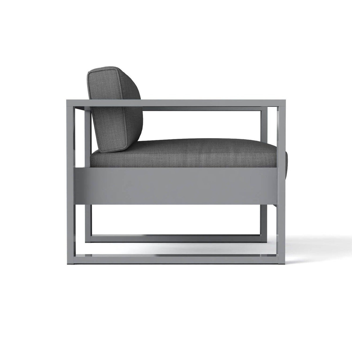 Anderson Teak Lucca Modern Aluminum Deep Seating Armchair Grey - chair in outdoor patio setting