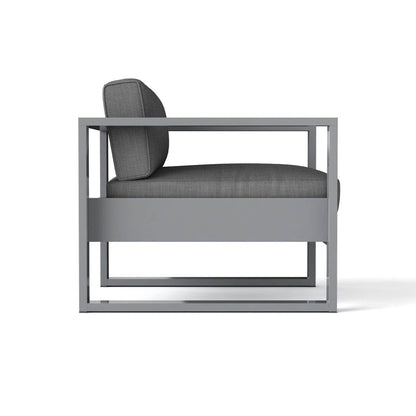 Anderson Teak Lucca Modern Aluminum Deep Seating Armchair Grey - chair in outdoor patio setting