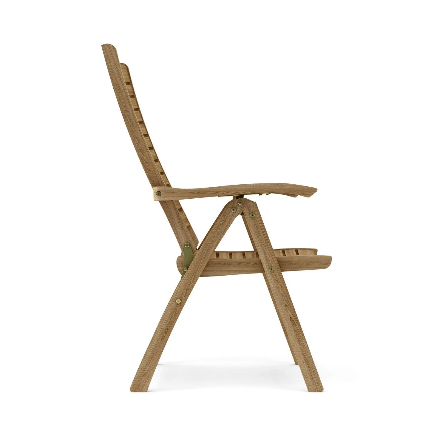Anderson Teak Carina 5-Position Reclining Teak Armchair - teak recliner side view 3