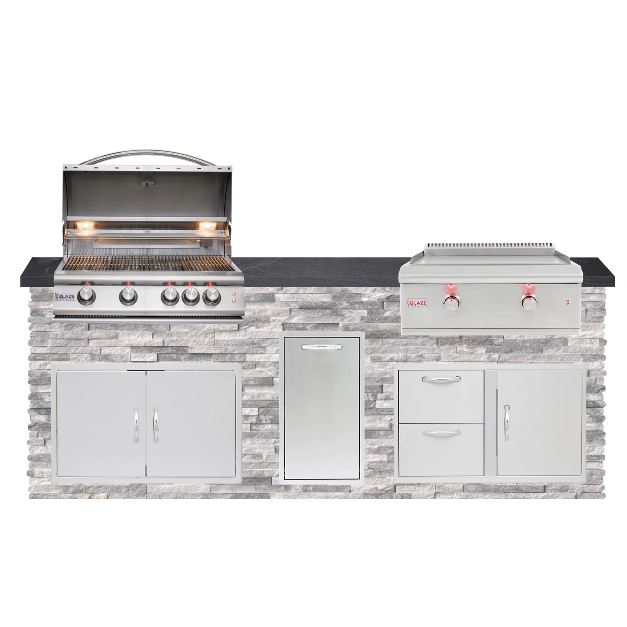 8 Foot Quick Ship Outdoor Kitchen with Blaze Grill, Griddle // BetterPatio.com