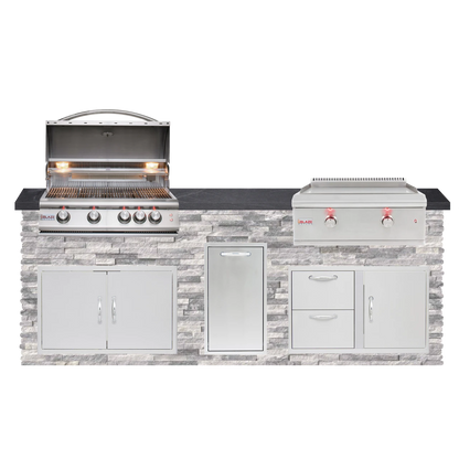8 Foot Quick Ship Outdoor Kitchen with Blaze Grill, Griddle // BetterPatio.com