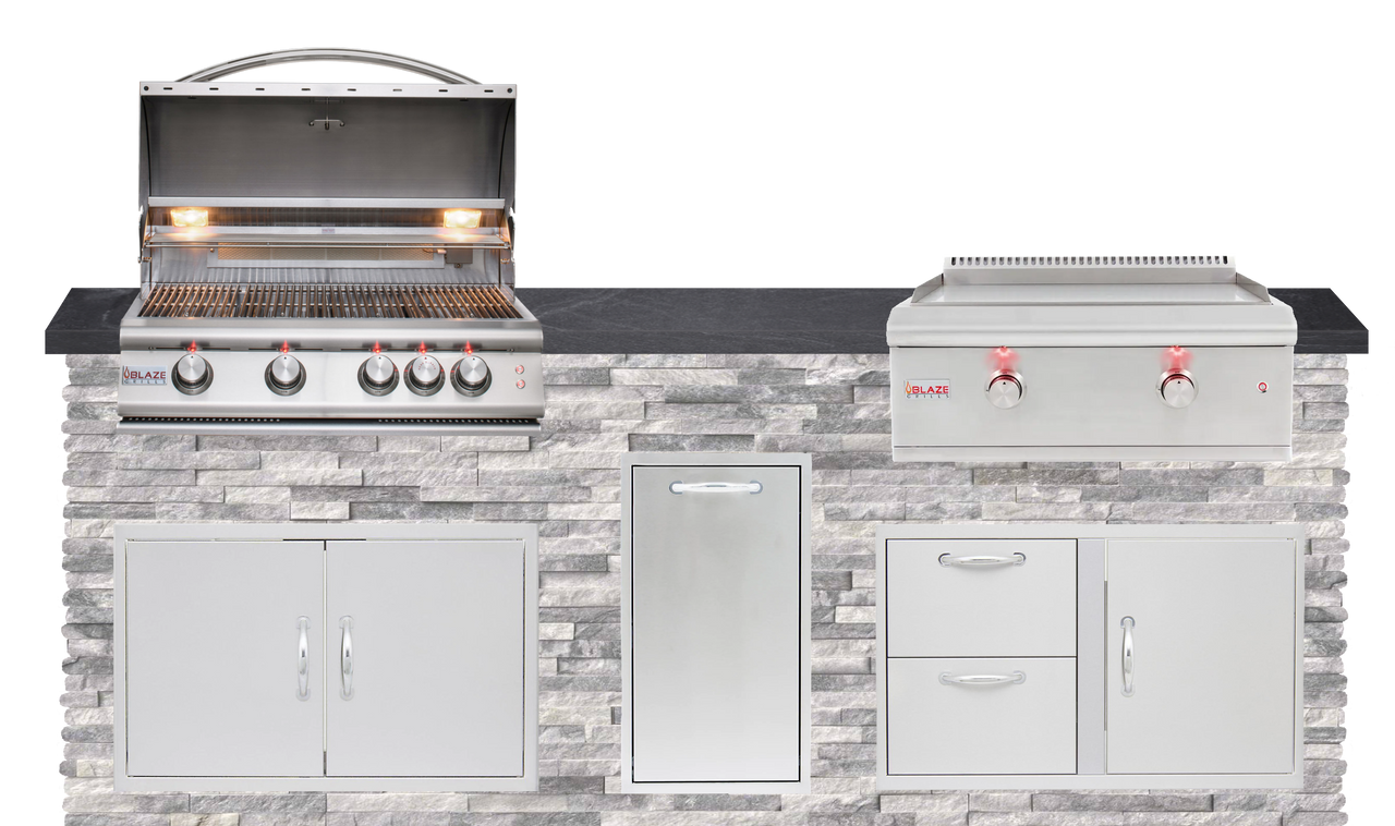 8 Foot Quick Ship Outdoor Kitchen with Blaze Grill, Griddle // BetterPatio.com