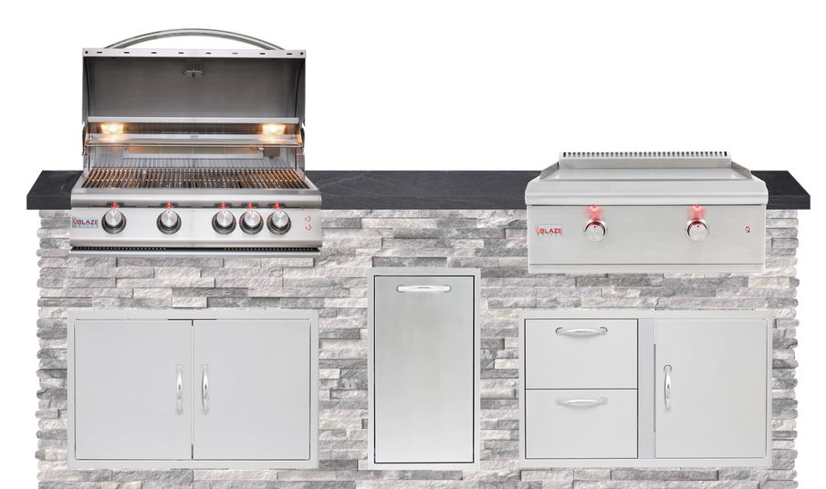 8 Foot Quick Ship Outdoor Kitchen with Blaze Grill, Griddle // BetterPatio.com