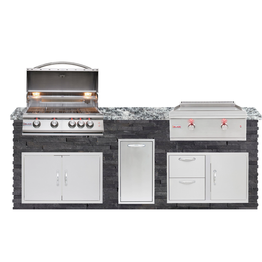 8 Foot Quick Ship Outdoor Kitchen with Blaze Grill, Griddle // BetterPatio.com
