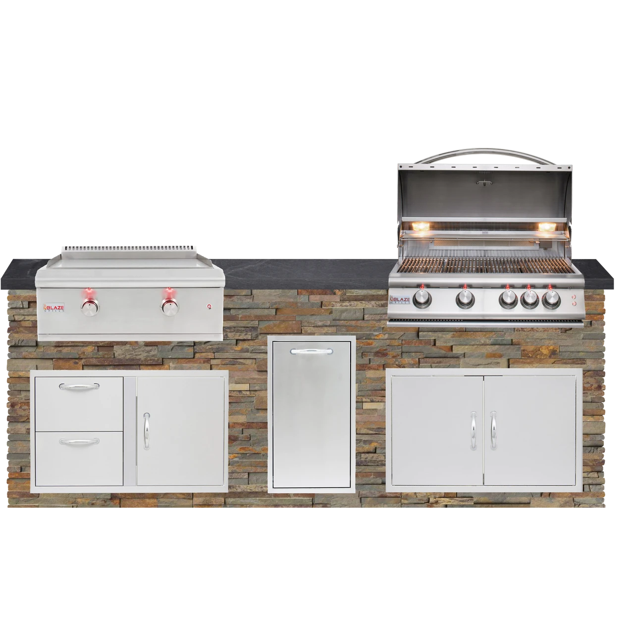 8 Foot Quick Ship Outdoor Kitchen with Blaze Grill, Griddle // BetterPatio.com
