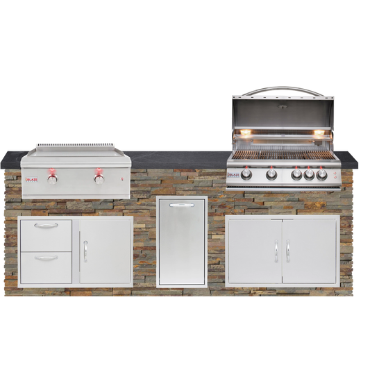 8 Foot Quick Ship Outdoor Kitchen with Blaze Grill, Griddle // BetterPatio.com