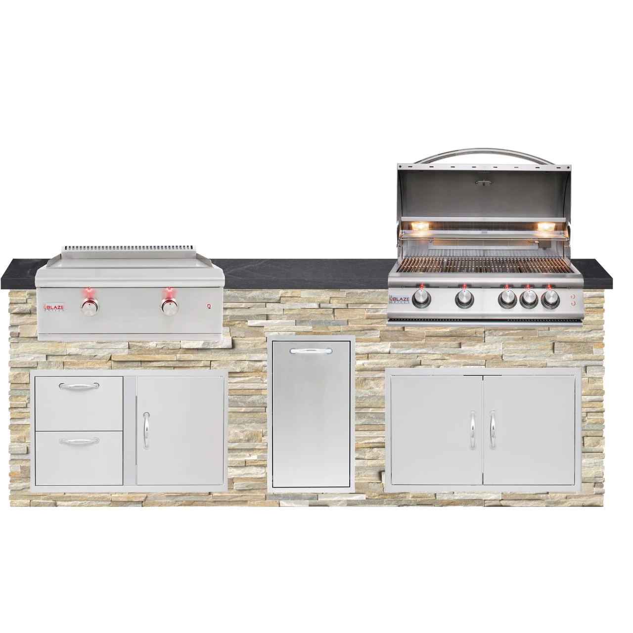8 Foot Quick Ship Outdoor Kitchen with Blaze Grill, Griddle // BetterPatio.com