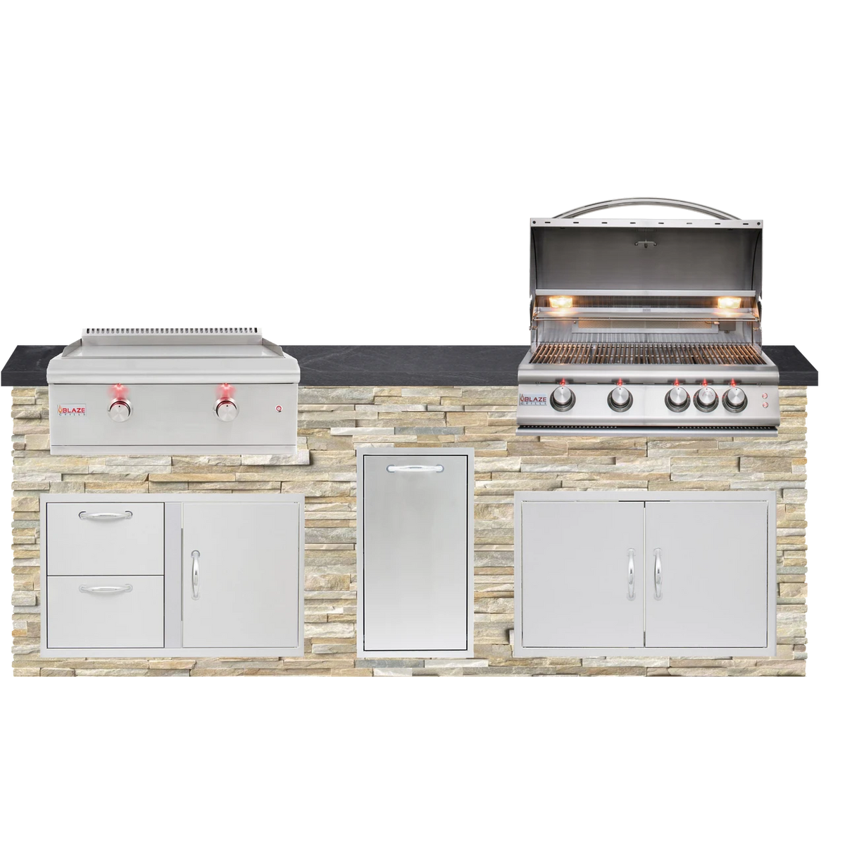 8 Foot Quick Ship Outdoor Kitchen with Blaze Grill, Griddle // BetterPatio.com