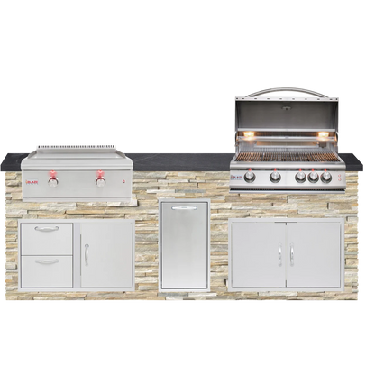 8 Foot Quick Ship Outdoor Kitchen with Blaze Grill, Griddle // BetterPatio.com