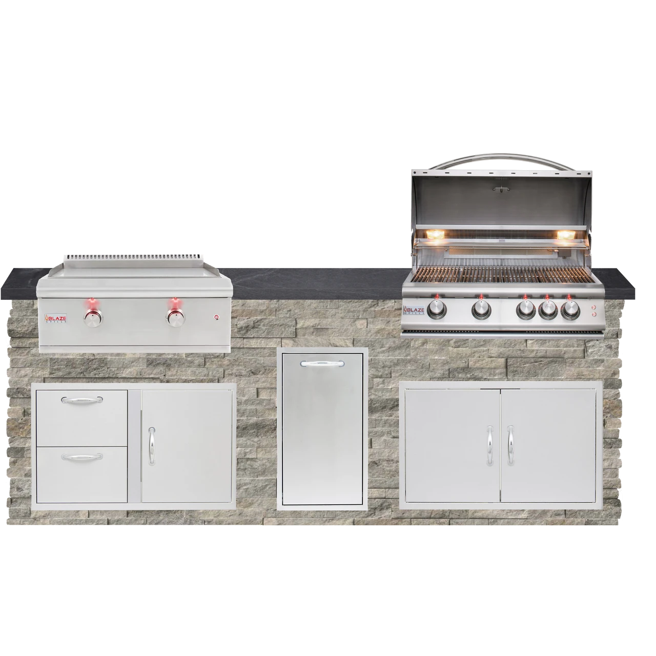 8 Foot Quick Ship Outdoor Kitchen with Blaze Grill, Griddle // BetterPatio.com