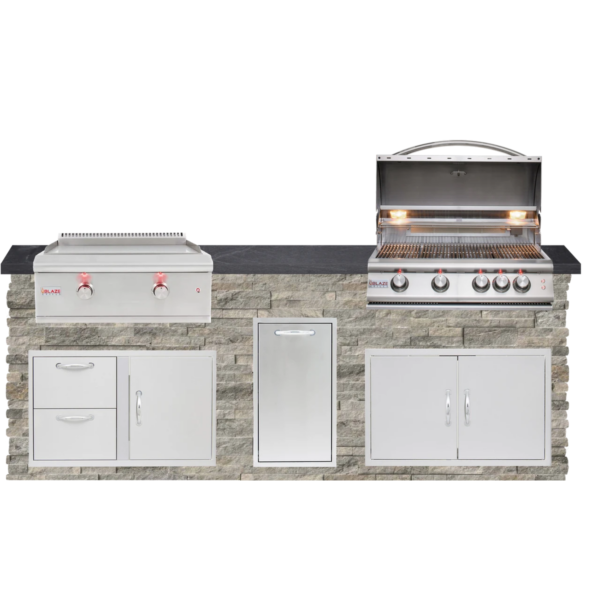 8 Foot Quick Ship Outdoor Kitchen with Blaze Grill, Griddle // BetterPatio.com