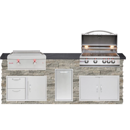 8 Foot Quick Ship Outdoor Kitchen with Blaze Grill, Griddle // BetterPatio.com