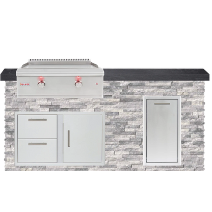 6 Foot Outdoor Kitchen with Blaze Griddle and Trash Drawer // BetterPatio.com