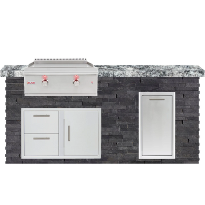 6 Foot Outdoor Kitchen with Blaze Griddle and Trash Drawer // BetterPatio.com