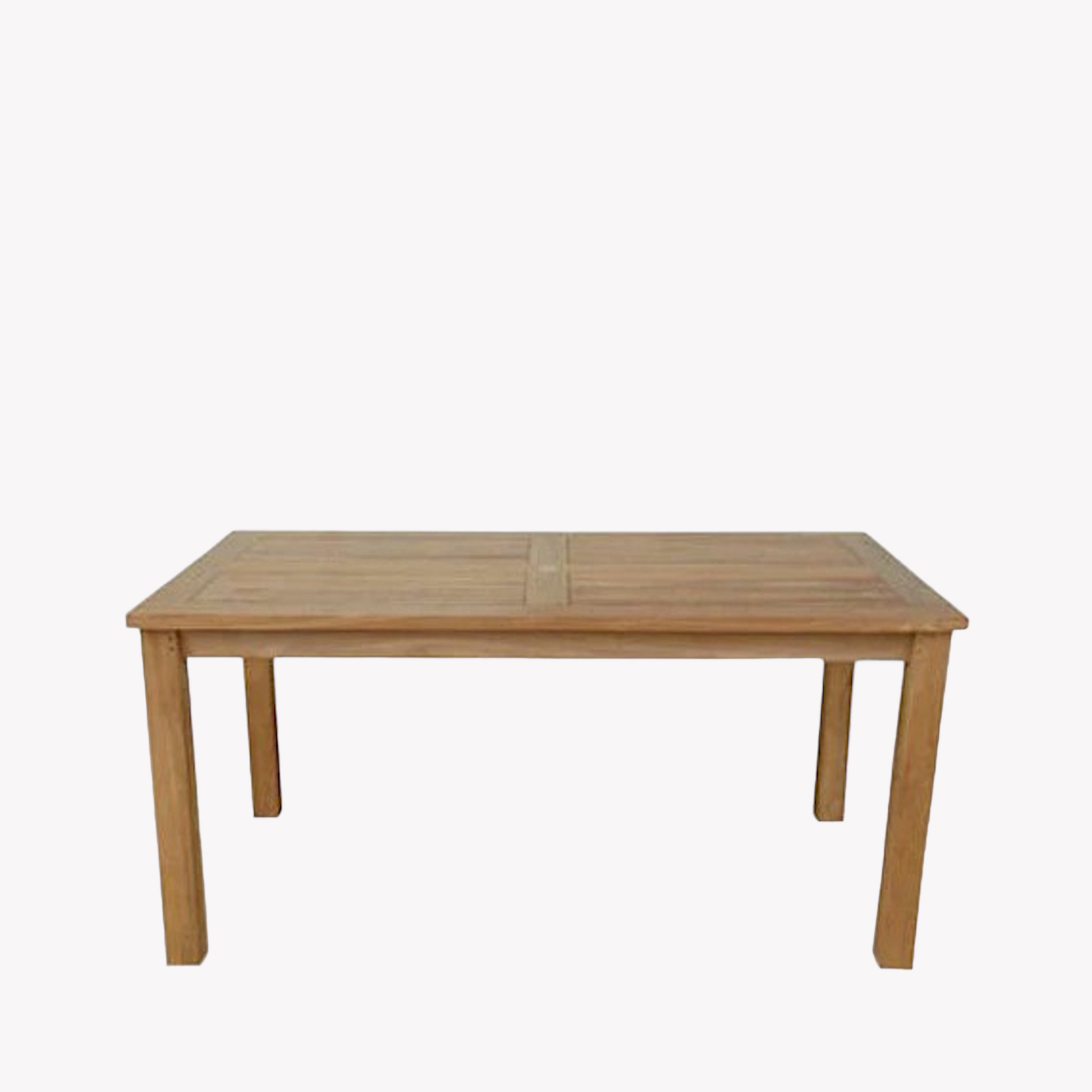 Wooden dining table on a white background