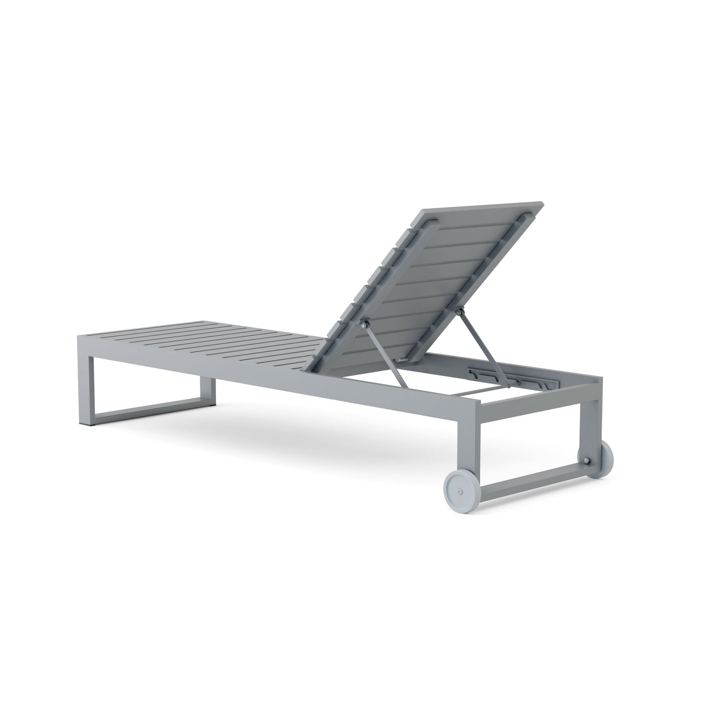 Gray outdoor lounge chair on a white background