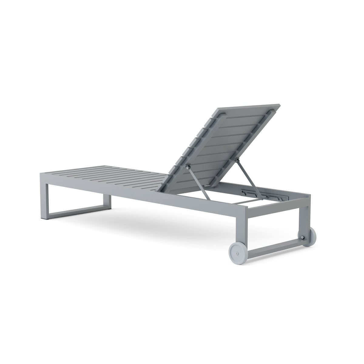 Gray outdoor lounge chair on a white background
