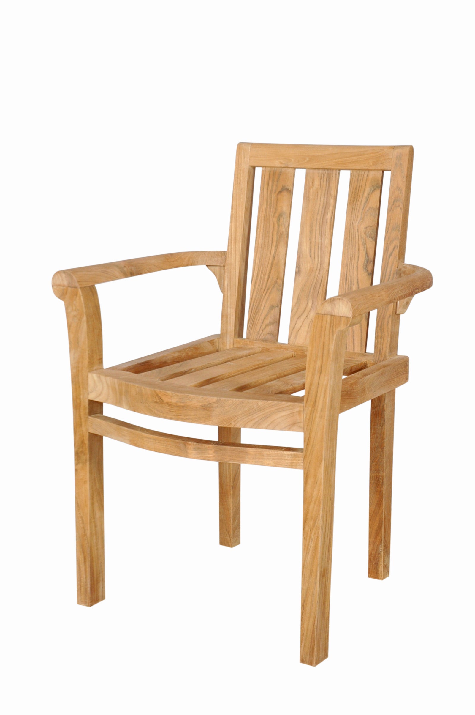 Catalina Stackable Teak Armchair – Set of 4, Fully Assembled
