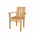 Classic Stackable Teak Armchair – Fully Assembled Set of 4