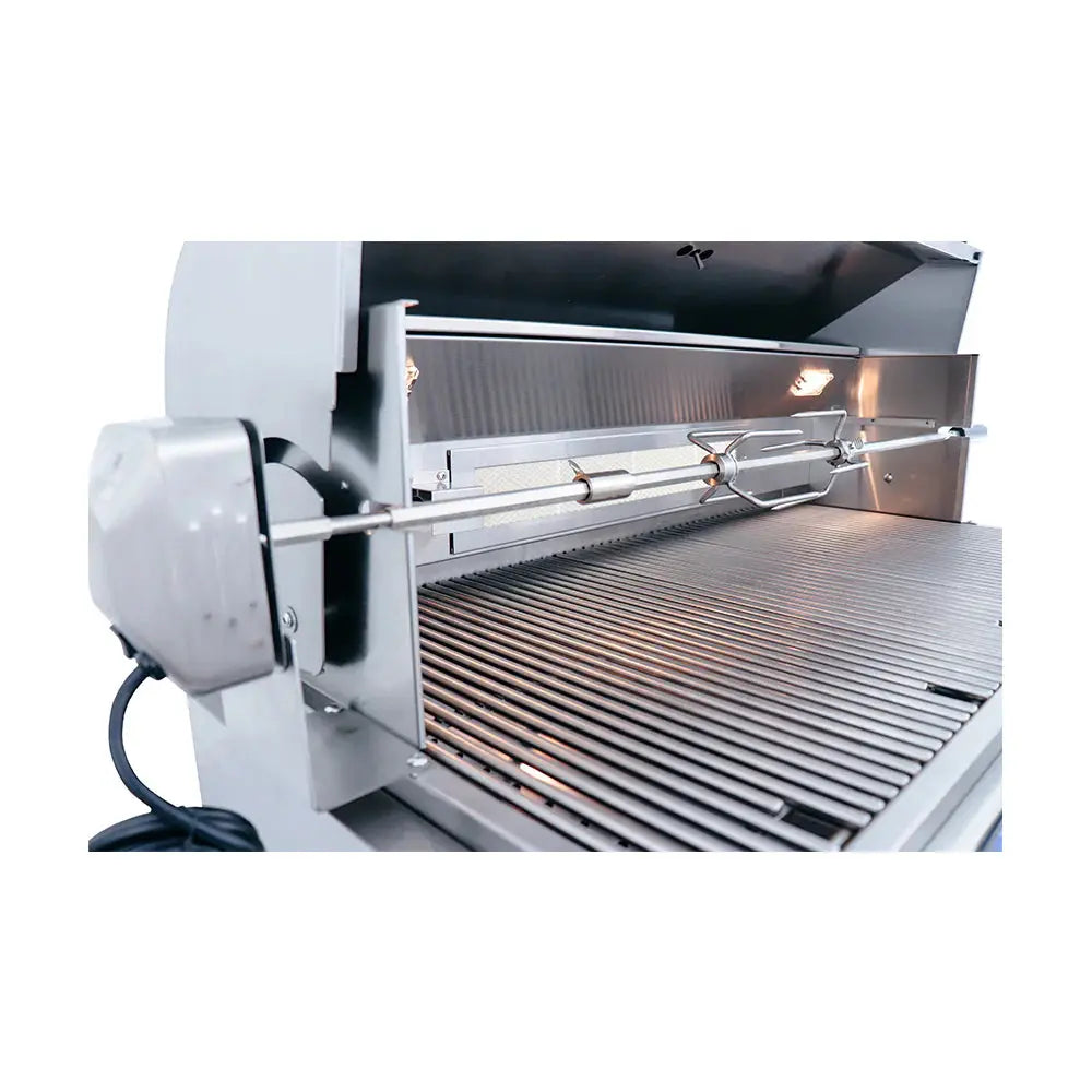 RCS 38 Inch Cutlass Pro Grill RC38BL - stainless lid handle and hinge detail