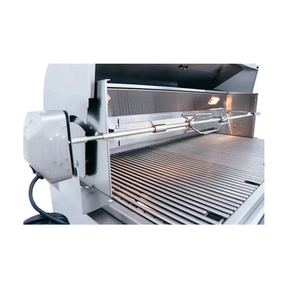 RCS 38 Inch Cutlass Pro Grill RC38BL - stainless lid handle and hinge detail