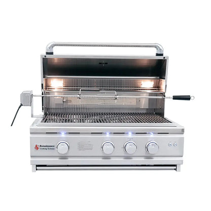 RCS 30 Inch Cutlass Pro Grill RC30BL - 3/4 front angle stainless exterior