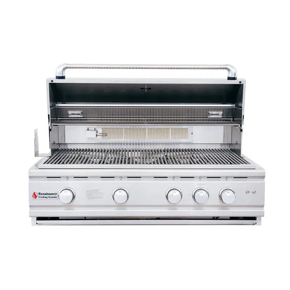 RCS 38 Inch Cutlass Pro Grill RC38BL - 3/4 front angle stainless exterior