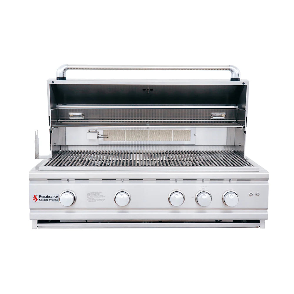 RCS 38 Inch Cutlass Pro Grill, Blue LED Lights, Rear Burner