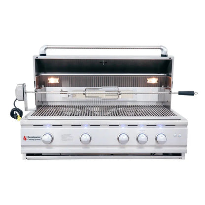 RCS 38 Inch Cutlass Pro Grill RC38BL - rear infrared rotisserie burner detail