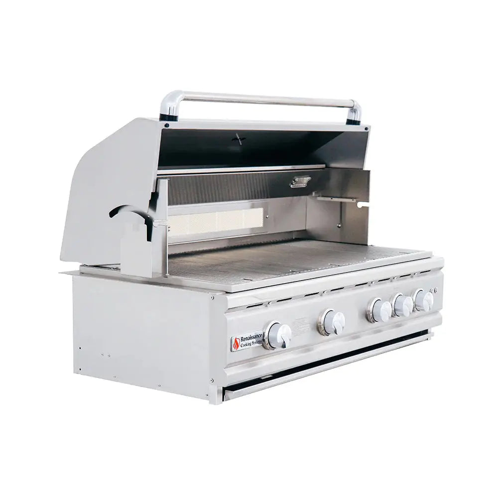 RCS 38 Inch Cutlass Pro Grill RC38BL - stainless steel burner grates close-up