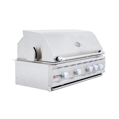 RCS 38 Inch Cutlass Pro Grill RC38BL - control knobs and blue LED lights on