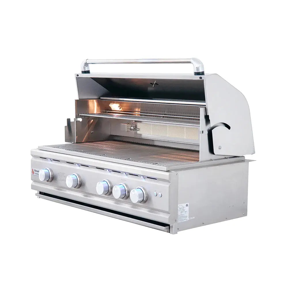 RCS 38 Inch Cutlass Pro Grill RC38BL - lid open showing cooking grates interior