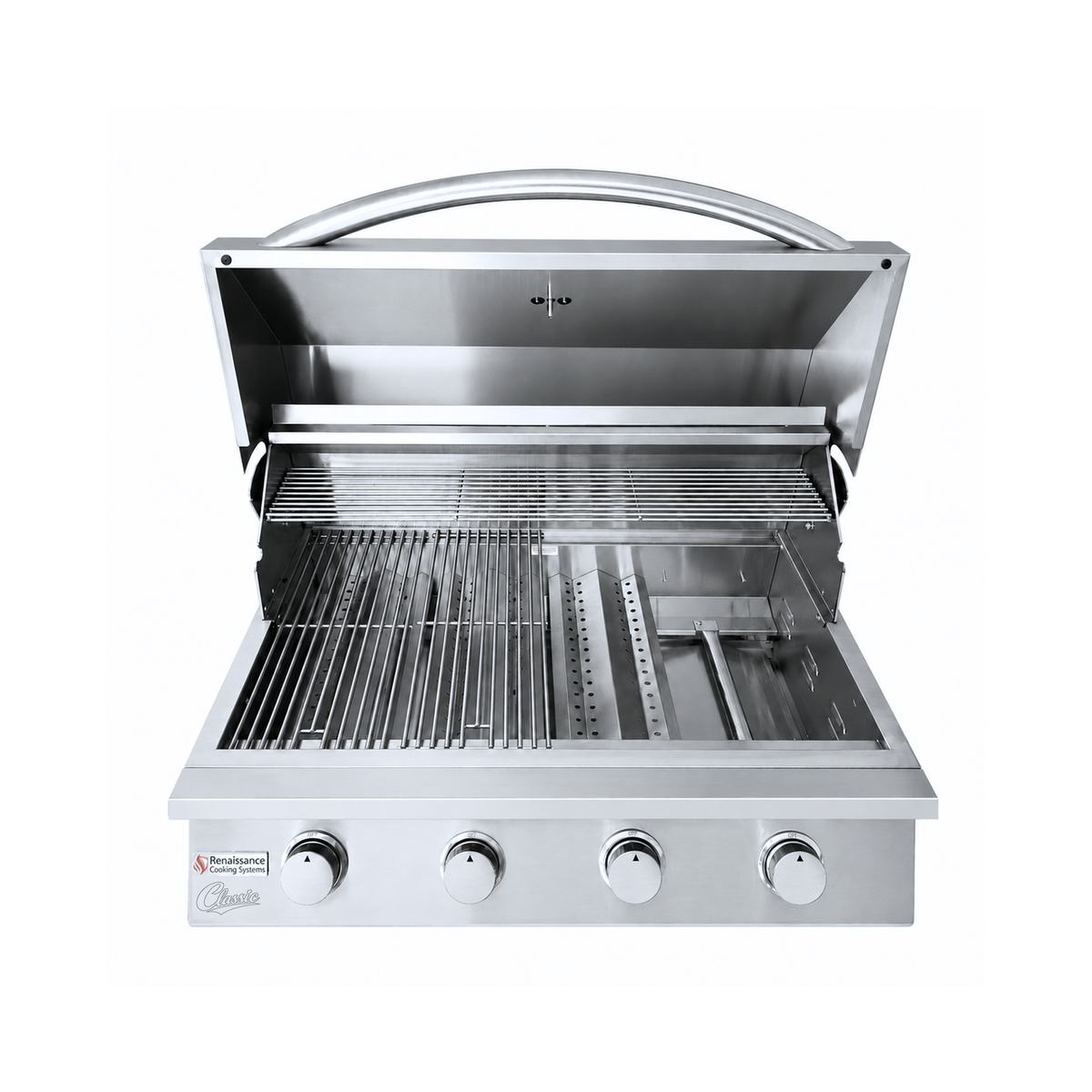 RCS RCG32 32 inch Classic Built-In Grill open hood view