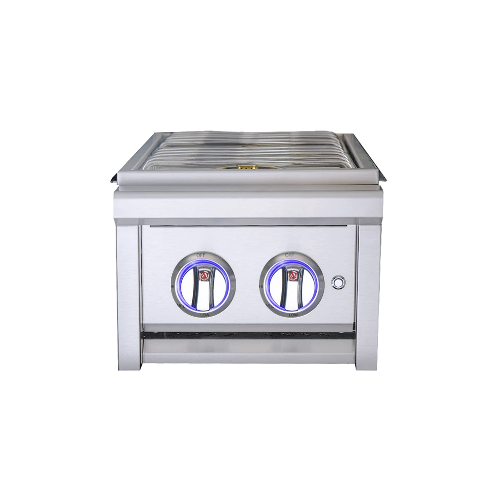 RCS Cutlass Elite Double Side Burner with Color Changing Knobs CDB1EL RCS