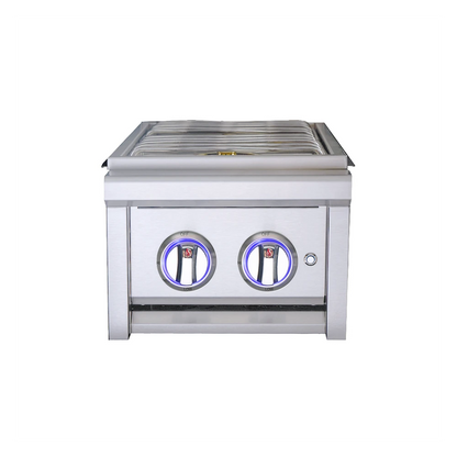 RCS Cutlass Elite Double Side Burner with Color Changing Knobs CDB1EL RCS