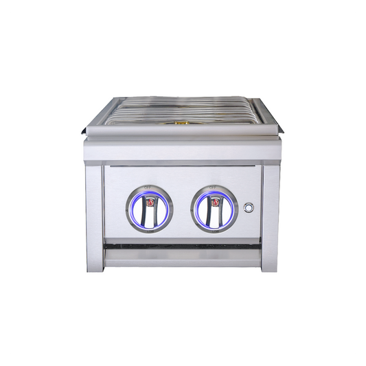 RCS Cutlass Elite Double Side Burner with Color Changing Knobs CDB1EL RCS